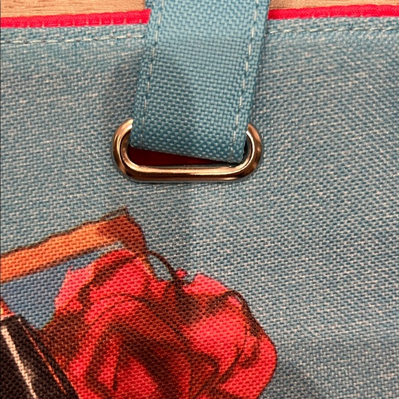 Lancôme Blue Large Tote with French Riviera Girl Graphic Design Beach Rose